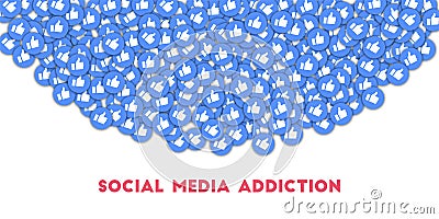 Social media addiction. Vector Illustration