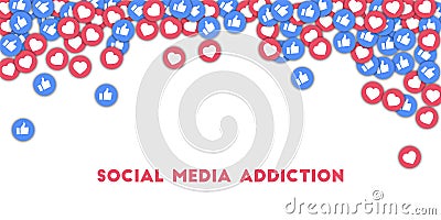 Social media addiction. Vector Illustration