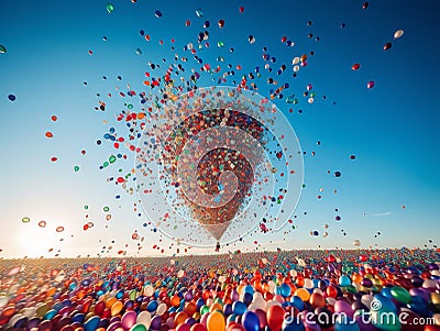 Social Media Balloon Release Event Stock Photo