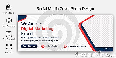 Social Media Banner or Timeline Cover page template Design. Vector Illustration