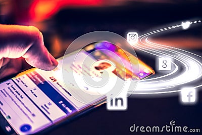 Social Media Editorial Stock Photo