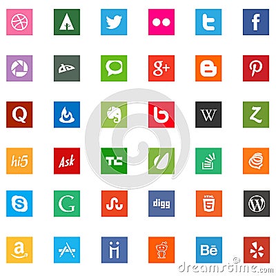 Social media business company logo icons Vector Illustration