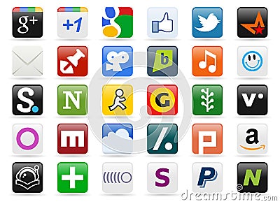 Social Media Buttons [2] Vector Illustration