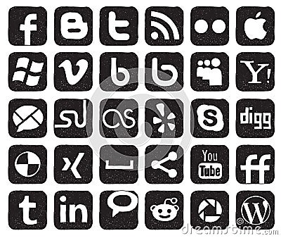 Social media buttons Vector Illustration