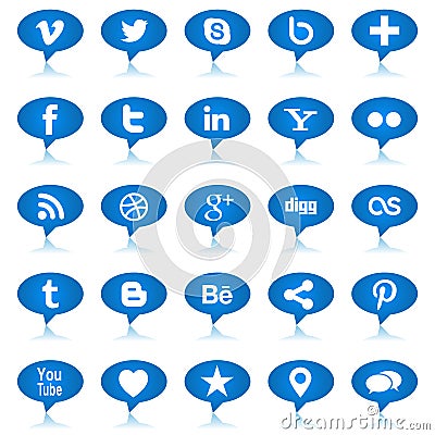 Social Media Buttons Vector Illustration