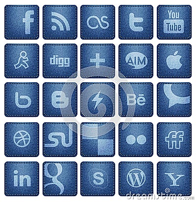 Social Media Buttons 1 Editorial Stock Photo