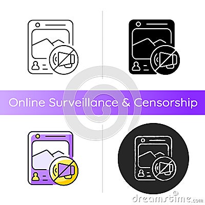 Social media censorship icon Vector Illustration