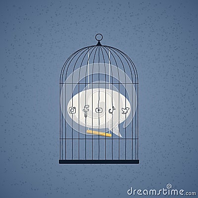 Social media censorship Vector Illustration