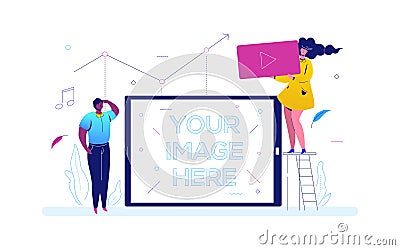 Social media - colorful flat design style illustration Vector Illustration