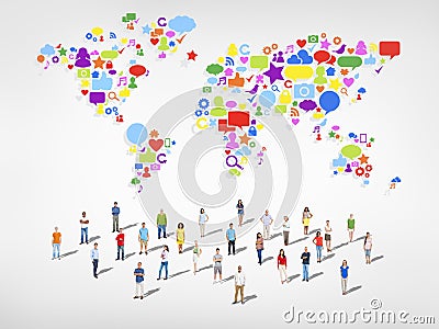 Social Media Community Worldwide Connection Concept Stock Photo