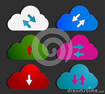 Social Media Computing Clouds Vector Illustration