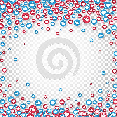 Social media concept. Followers celebration banner. Social network symbol. Like and thumbs up icons isolated on Vector Illustration