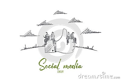 Social media concept. Hand drawn isolated vector. Vector Illustration