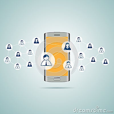 Social Media Contacts Vector Illustration