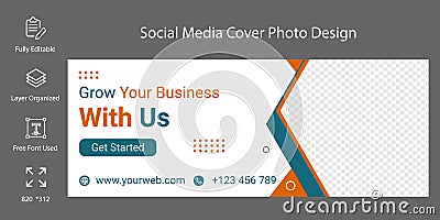 Social Media Cover Template fully editable or advertising design Vector Illustration