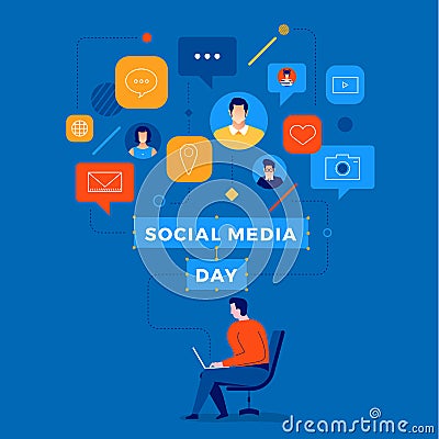 Social Media Day Vector Illustration