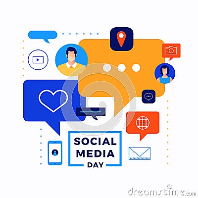 Social Media Day Vector Illustration