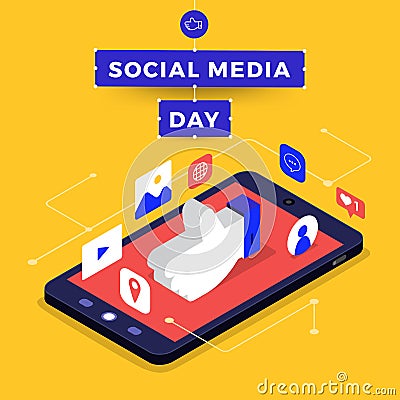 Social Media Day Vector Illustration