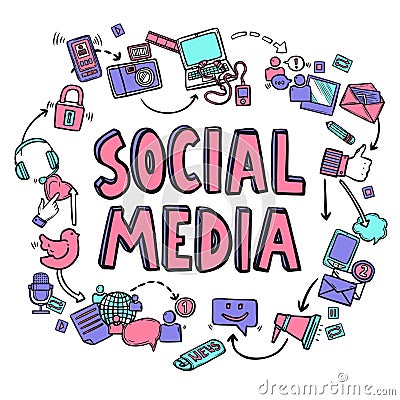 Social Media Design Concept Vector Illustration