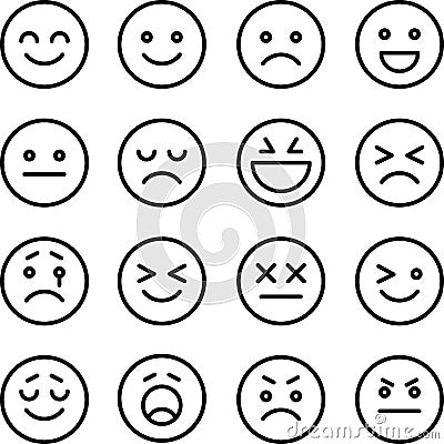 Social media emoji icons / emoticons Vector Illustration