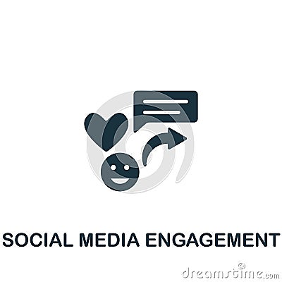 Social media engagement icon. Monochrome simple sign from charity and non-profit collection. Social media engagement Vector Illustration