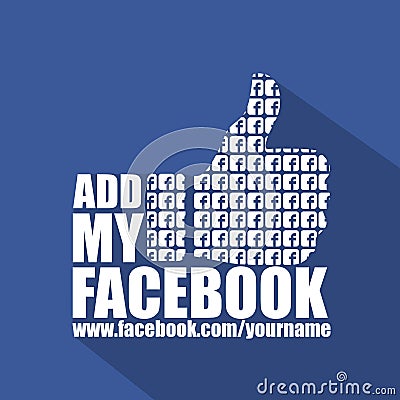 Social Media Facebook Flat Background Vector Illustration