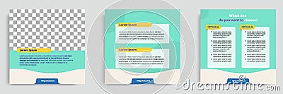 Social media faq, question, answer post banner layout template with geometric shape background and bubble message design element Vector Illustration