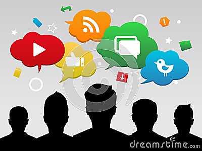 Social media with friends Vector Illustration