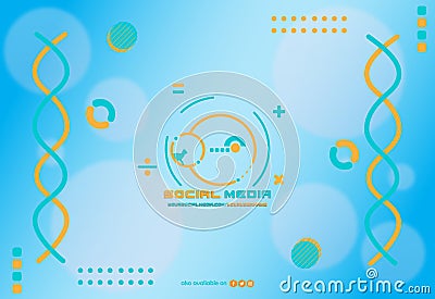 Social media geometric memphis background free vector Vector Illustration