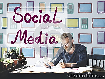 Social Media Globalization Connection Communication Concept Stock Photo