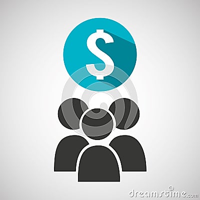 Social media group money design Vector Illustration