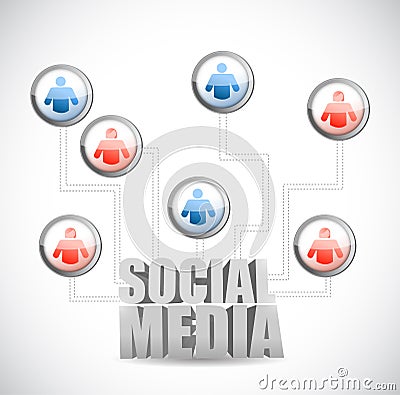 Social media icon diagram illustration design Cartoon Illustration