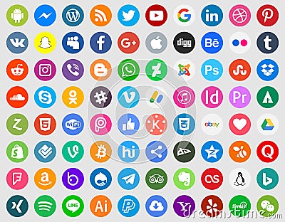 Social media icon set Vector Illustration