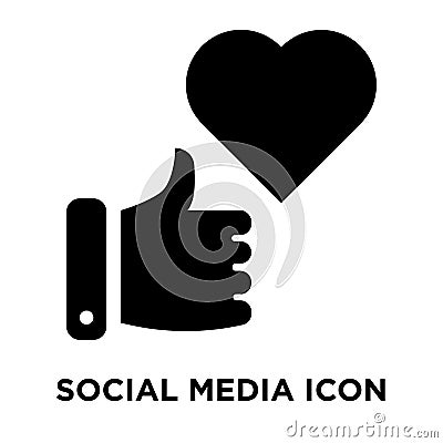 Social media icon vector isolated on white background, logo concept of Social media sign on transparent background, black filled Vector Illustration