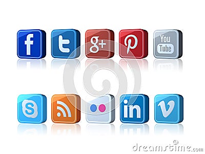 Social Media Icons Editorial Stock Photo