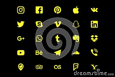 Social Media Icons 2 Vector Illustration