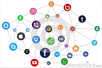 Social Media Icons network Vector Illustration