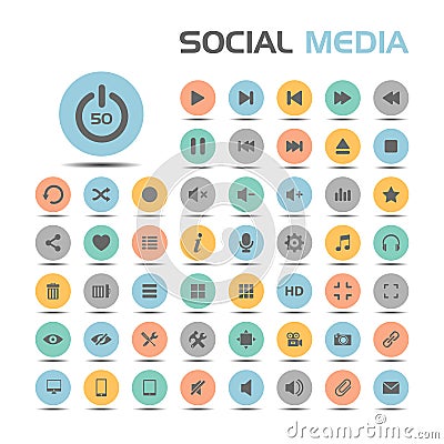 Social media icons set Stock Photo