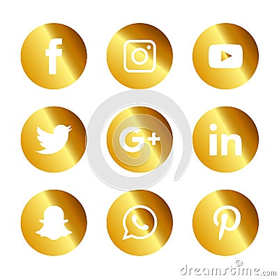 Social media icons set Logo Vector Illustrator Vector Illustration