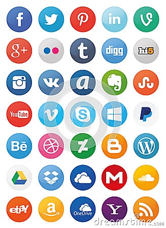 Social Media Icons (Set1) Vector Illustration