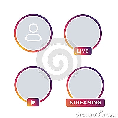 Social media Instagram icon avatar stories user Vector Illustration