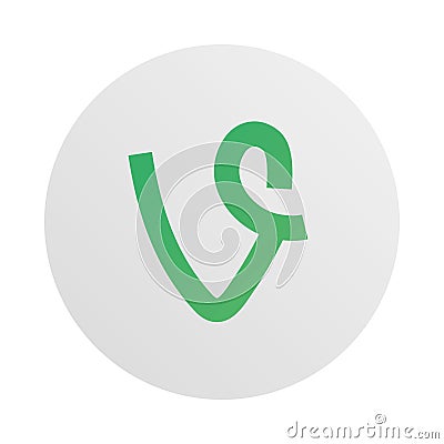 Social media logo, vine create and publish short videos played in loop Vector Illustration