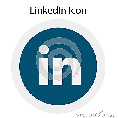 High resolution rounded coloured LinkedIn logo with vector Ai file. Editorial Stock Photo