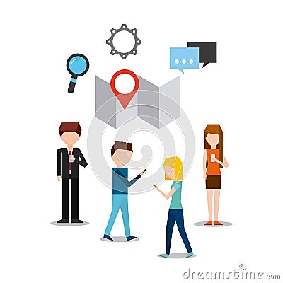 Social media marketing business Vector Illustration