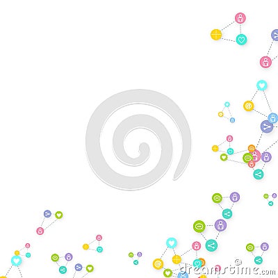 Social media marketing, Communication networking Vector Illustration