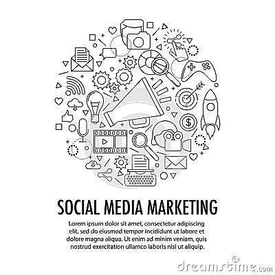 Social Media Marketing template Vector Illustration