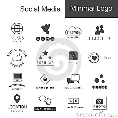 Social media minimal logo Vector Illustration