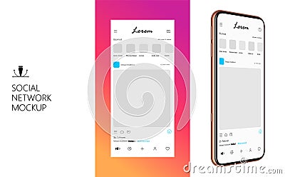 Social Media Mockup. Vector Illustration