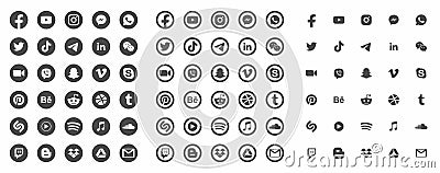 Social Media Modern Flat Web Icons Set Vector Vector Illustration