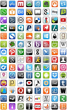 Social Media Network Buttons Button Set Editorial Stock Photo